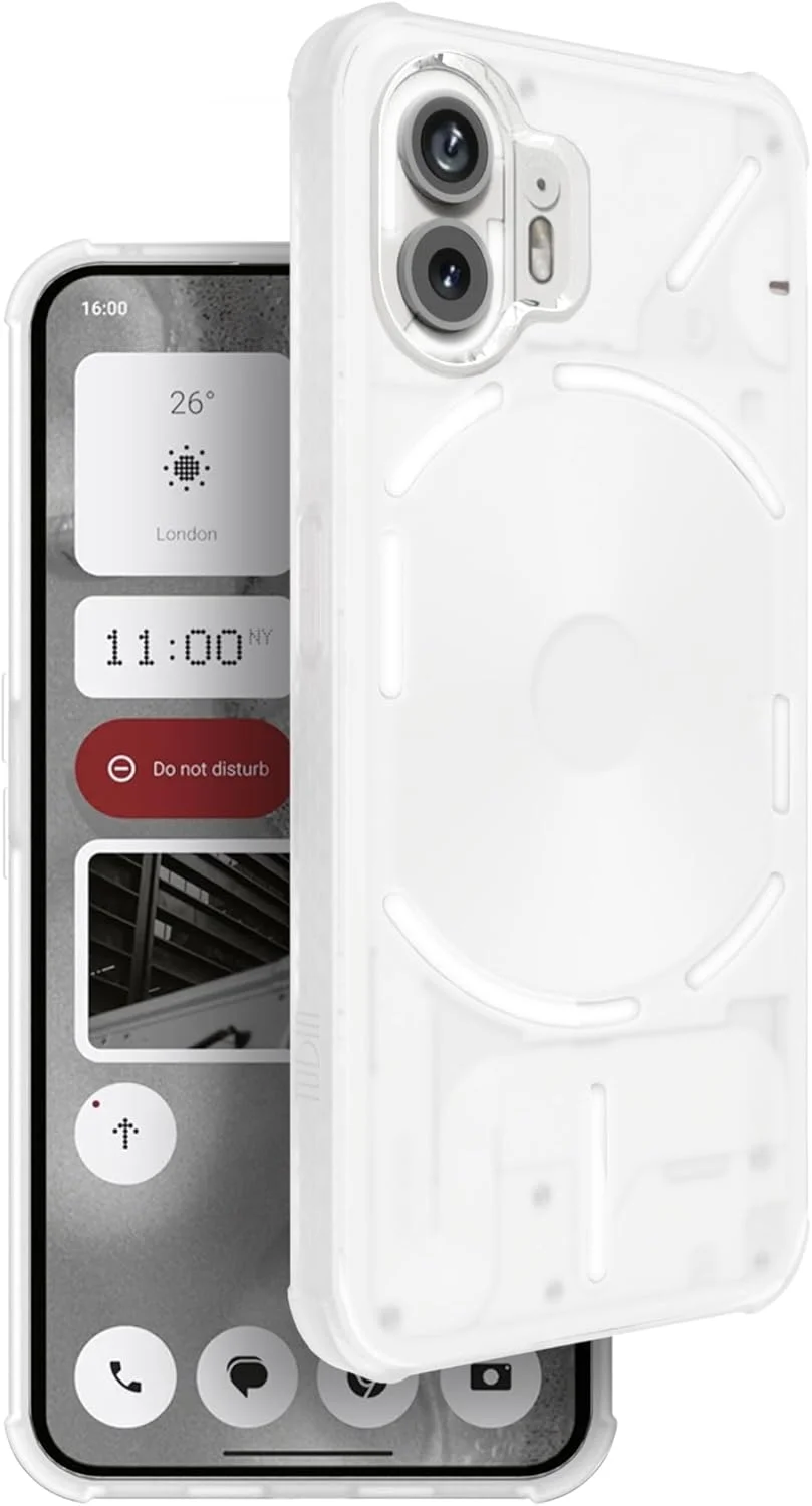 کاور محافظ گوشی ناتینگ فون (2) TUDIA SKN، [گوشه های تقویت شده] ضد ضربه، ضد زردی، باریک، بافت نیمه شفاف مات TPU، محافظت در برابر افتادن برای کاور گوشی ناتینگ (2) (شفاف مات)