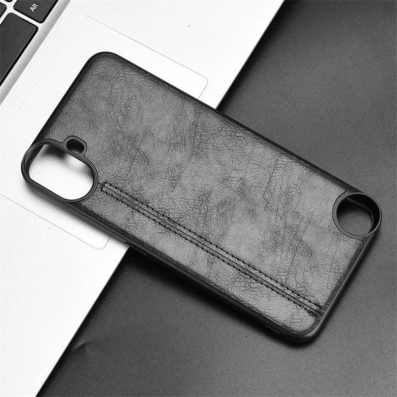 قاب محافظ گوشی ناتینگ CMF Phone 1، قاب چرمی، لمس راحت، فوق العاده نازک و سبک برای قاب گوشی ناتینگ CMF Phone 1، کاور ضد ضربه (مشکی)