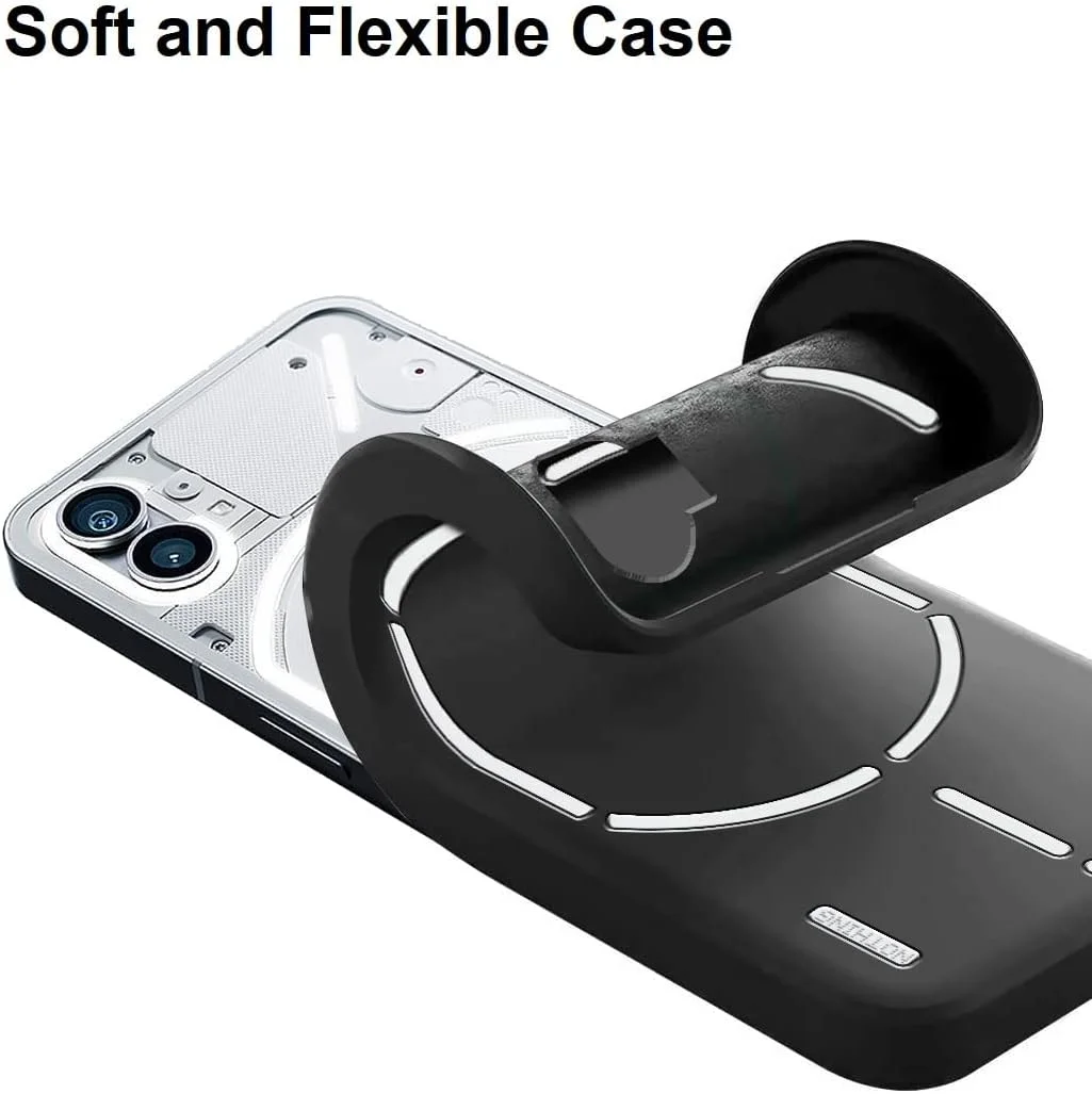 کاور سیلیکونی ژله ای نرم Zubitech برای ناتینگ فون 1 5G، محافظت کامل از بدنه، ضد ضربه، روکش مات، آستر میکروفیبر نرم، کاور پشتی باریک برای ناتینگ فون 1 5G (مشکی)