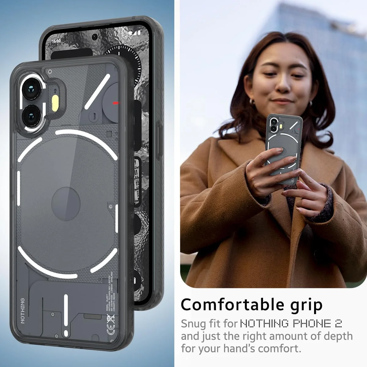 کاور پشتی ایمپالس کاور سازگار با ناتینگ فون 2 (TPU+PC) (دودی مشکی) کاور پشتی ایمپالس کاور سازگار با ناتینگ فون 2 (TPU+PC) (دودی مشکی)