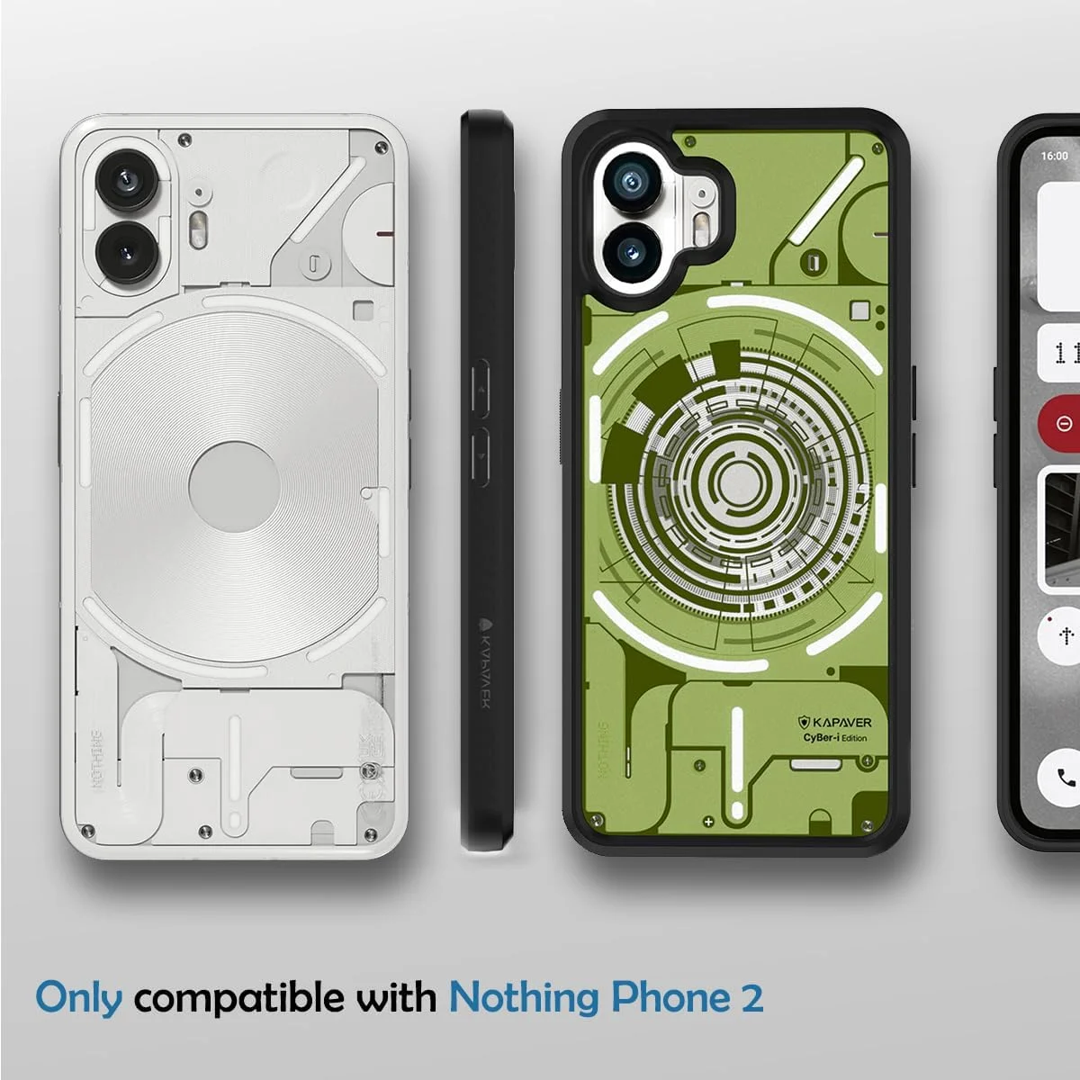 کاور پشتی مدل Cyber-i Edition برند KAPAVER مناسب برای Nothing Phone 2 5G (مشکی-02)