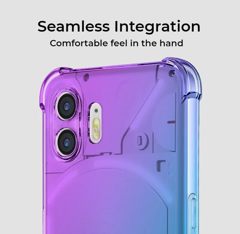 قاب گوشی برای ناتینگ فون 2، کاور محافظ پلاستیکی TPU شفاف و باریک، ضد زردی، ضد ضربه، بنفش