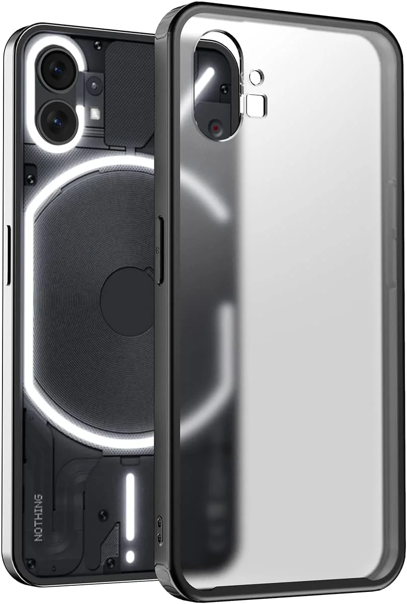 قاب محافظ گوشی ناتینگ فون 1 مدل EabHulie، کاور پشتی PC مات نیمه شفاف باریک با گوشه های تقویت شده و بامپر TPU برای گوشی ناتینگ فون 1 - مشکی