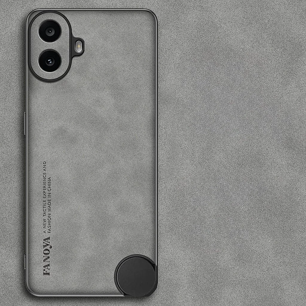 قاب گوشی ناتینگ CMF Phone 1، قاب چرمی طرح پوست گوسفند با سپر مات [محافظت درجه نظامی] کاور ضد ضربه برای ناتینگ CMF Phone 1، قاب های گوشی با بافت عالی (خاکستری)