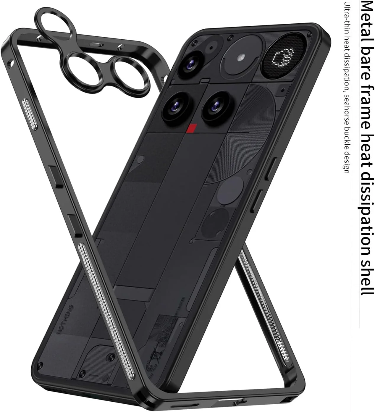 فریم بامپر فلزی Gruattreay سازگار با ناتینگ فون 3، فریم بامپر آلیاژ آلومینیوم ممتاز و مقاوم در برابر ضربه با محافظ لنز فلزی (نقره ای) فریم بامپر فلزی Gruattreay سازگار با ناتینگ فون 3، فریم بامپر آلیاژ آلومینیوم ممتاز و مقاوم در برابر ضربه با محافظ لنز فلزی (نقره ای)