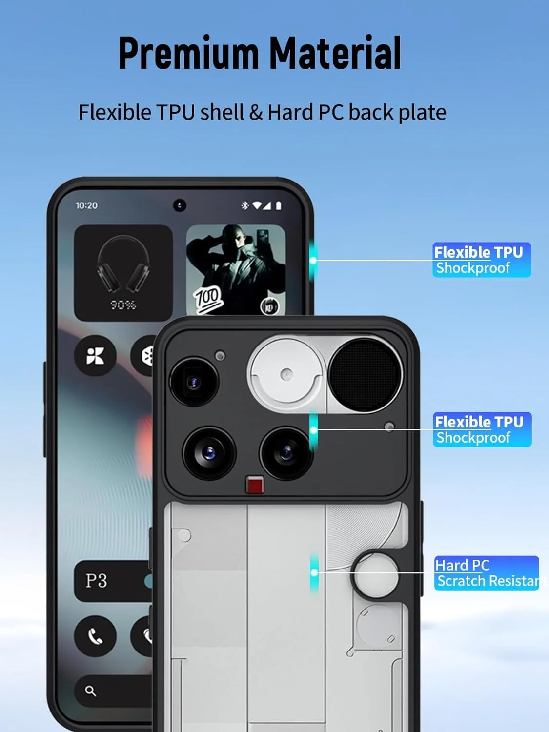 کاور شفاف Zuooiec برای ناتینگ فون 3 مدل 2025 (مناسب برای 3a یا 3a Pro نیست)، کاور محافظ باریک، ضربه گیر TPU نرم، کاور شفاف کریستالی