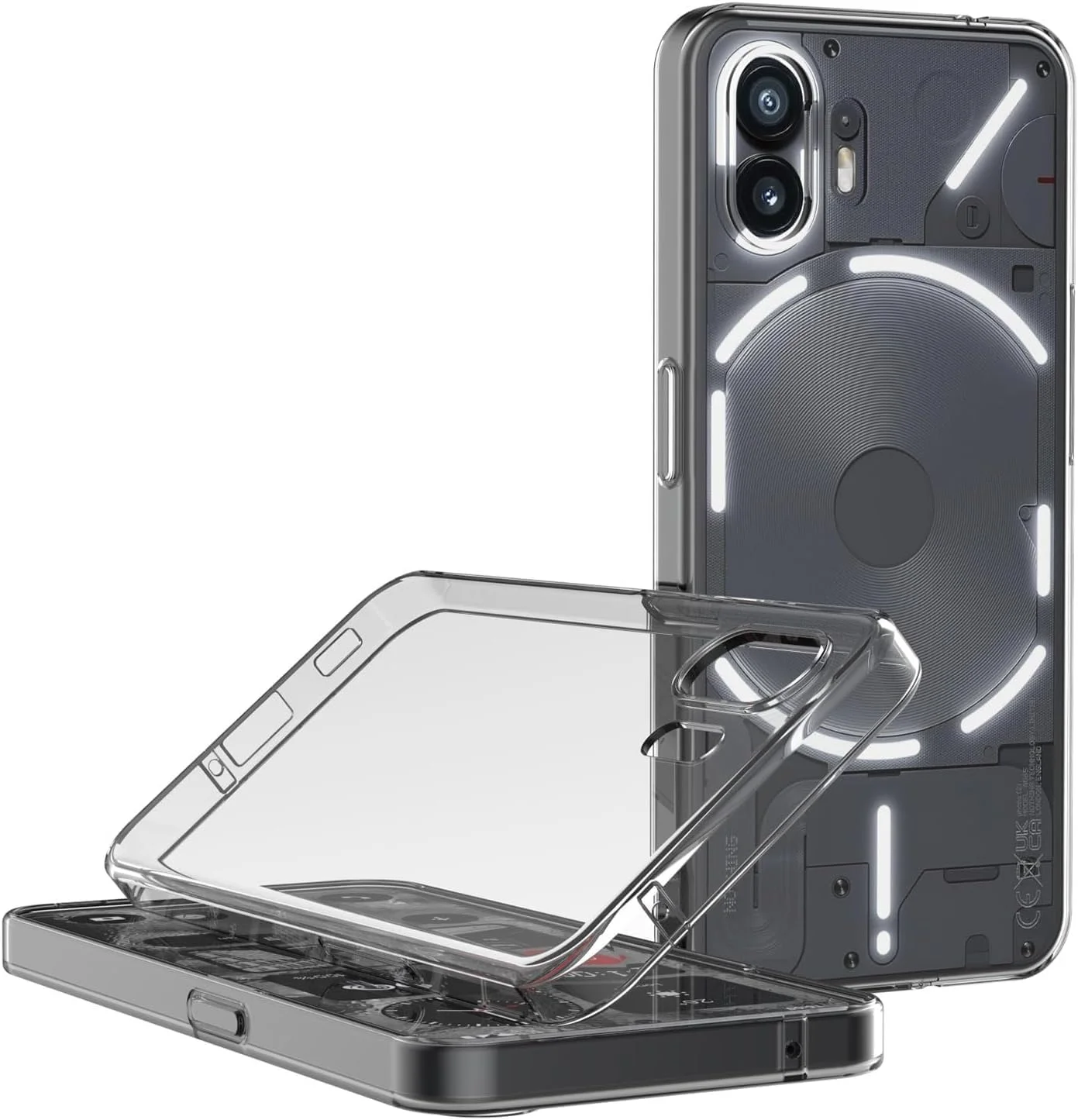 کاور محافظ گوشی ناتینگ فون 2 (6.7 اینچ) مدل مایجین، ژله‌ای نرم TPU، بامپر و پشت شفاف