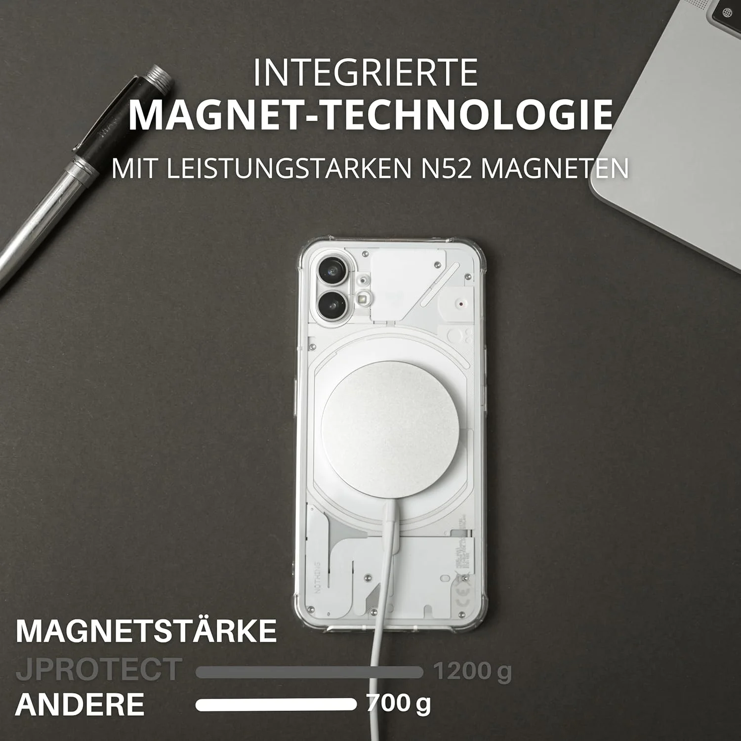 قاب محافظ مغناطیسی گوشی ناتینگ فون 1 - سازگار با MagSafe، TPU کریستالی شفاف، محافظت بیشتر