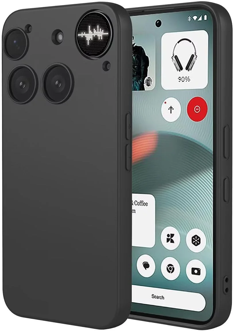قاب محافظ سیلیکونی TPU نرم با محافظت از دوربین و ضربه گیر ضد ضربه - مشکی، مناسب برای ناتینگ فون 3