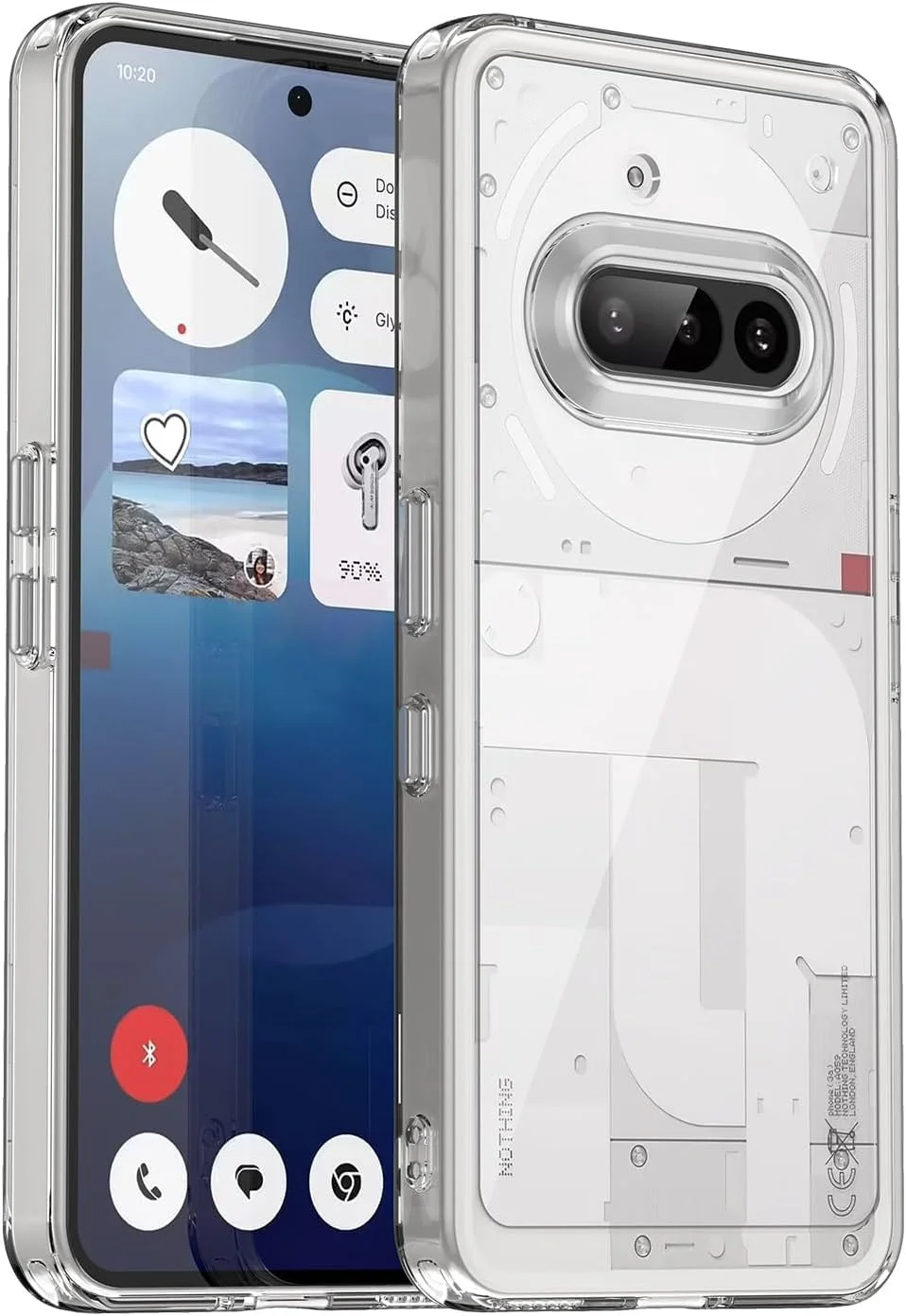 قاب محافظ شفاف هیوس برای ناتینگ فون 3a 2025، قاب محافظ باریک، ضربه گیر TPU نرم، قاب شفاف کریستالی