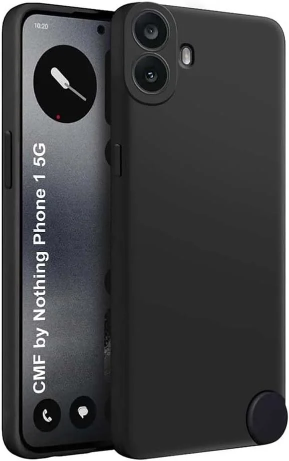 قاب محافظ ژله ای مایع با ضربه گیر لاستیکی و آستر میکروفیبر نرم، باریک و مقاوم در برابر ضربه برای گوشی ناتینگ CMF Phone 1 5G (مشکی)