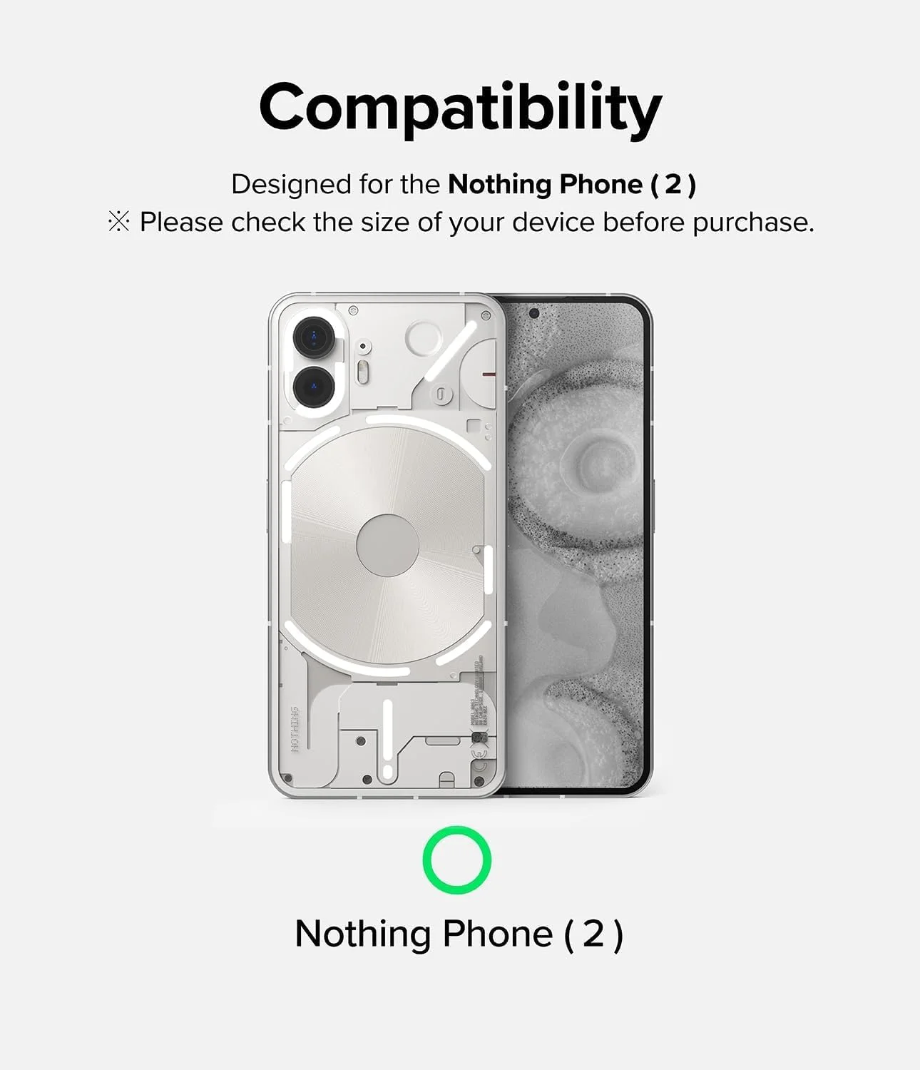 کاور محافظ گوشی ناتینگ فون (2) رینکه فیوژن-ایکس، پشت سخت شفاف، بامپر TPU نرم و انعطاف پذیر، مقاوم در برابر خراش و ضربه - دودی مشکی