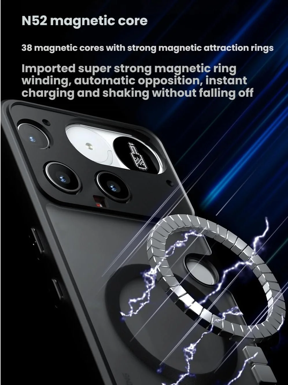 کاور محافظ گوشی ناتینگ فون (3) مدل Gruattreay، دارای عملکرد مغناطیسی داخلی و محافظت دقیق از لنز، کاور محافظ ضد ضربه ایربگ TPU+PC برای ناتینگ فون 3