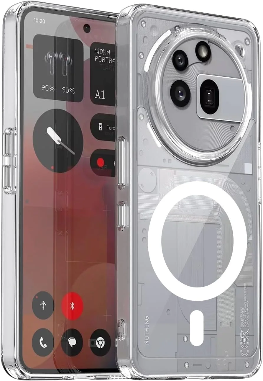 کاور شفاف مغناطیسی Zuooiec برای ناتینگ فون 3a Pro 2025، دارای آهنربای قوی داخلی، سازگار با MagSafe، ضد زردی، PC سخت کریستالی باریک و نازک برای ناتینگ فون 3aPro