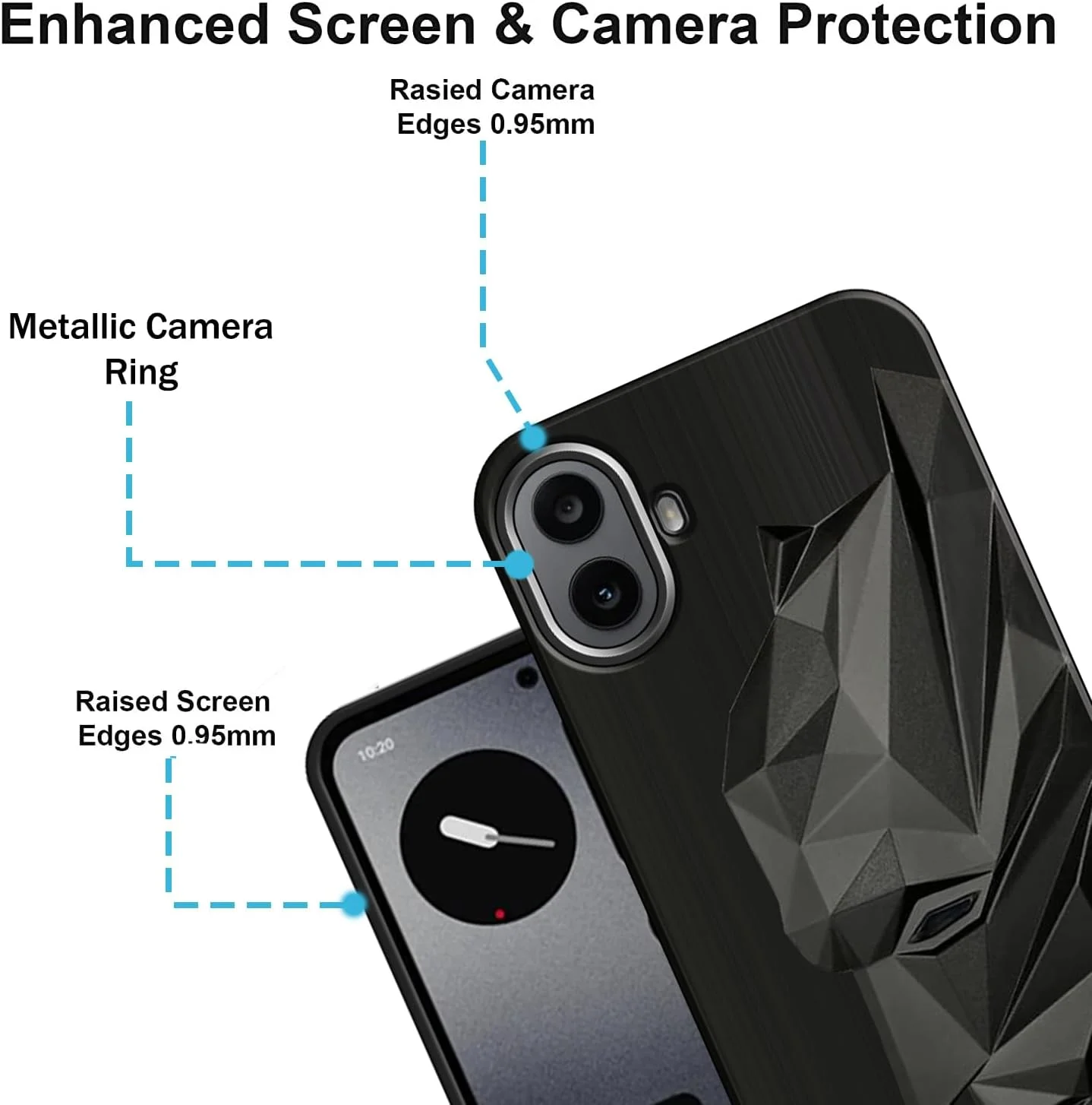 کاور پشتی نرم انحصاری VIDO برای CMF by Nothing Phone 1 (ضد ضربه | محافظت کامل 360 درجه)