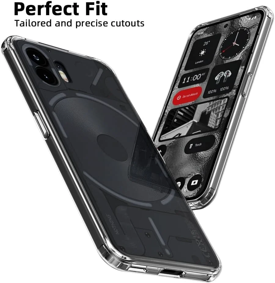 قاب محافظ گوشی ناتینگ فون 2 مدل SKOAI: کاور پشتی فوق العاده هیبریدی با محافظ صفحه نمایش - شفاف