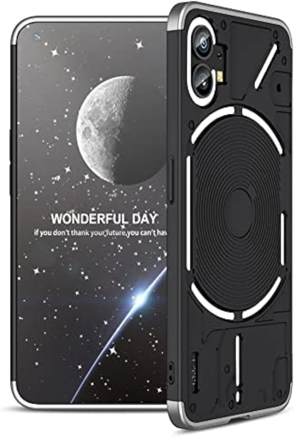 قاب گوشی LOGANZ سازگار با ناتینگ فون 1، قاب پشتی مات PC سخت، محافظ باریک 360 درجه، ضد ضربه و فوق العاده نازک برای ناتینگ فون (1) (نقره ای)