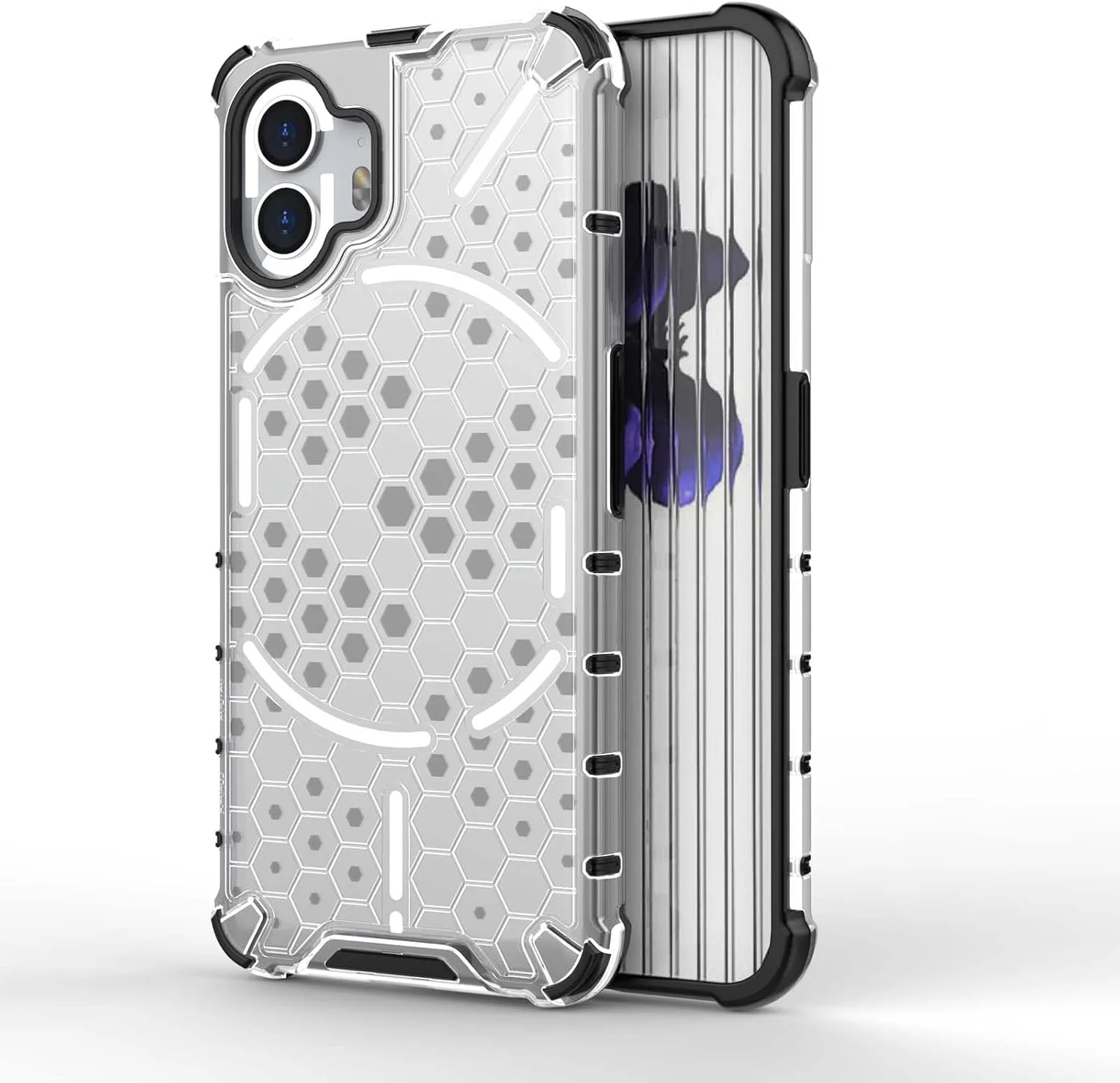 کاور محافظ گوشی ناتینگ فون (2) اوایترو، بافت لانه زنبوری PC TPU 2 در 1، [باریک] [ضد خش] [جذب ضربه] - سفید