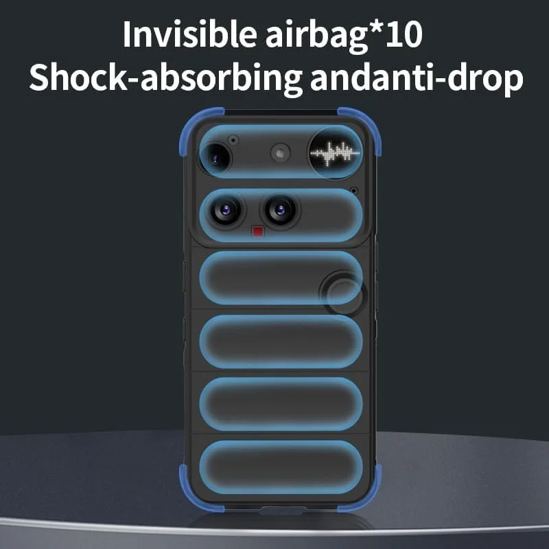 کاور محافظ گوشی ناتینگ فون (3) 5G مدل Gruattreay، ساخته شده از سیلیکون TPU نرم و انعطاف پذیر، دارای ایربگ برای جذب ضربه، ضد لغزش و مقاوم در برابر سقوط - خاکستری تیره