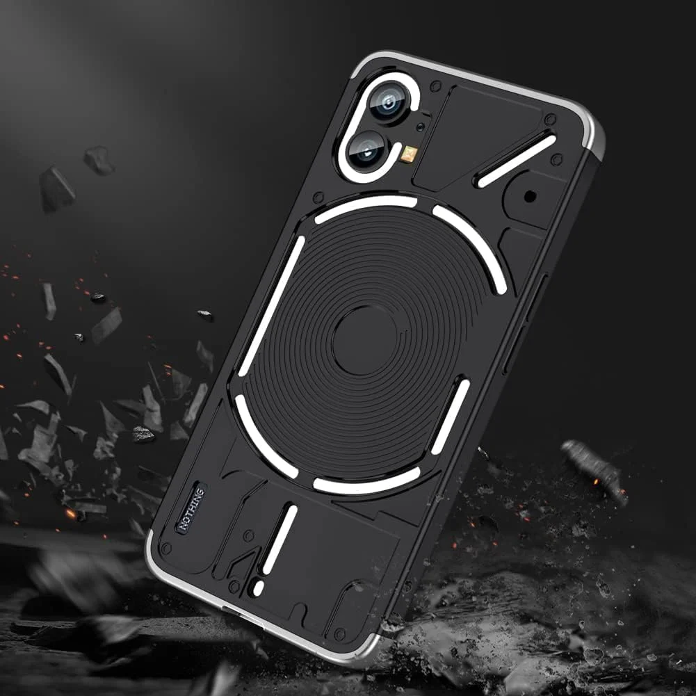 قاب گوشی LOGANZ سازگار با ناتینگ فون 1، قاب پشتی مات PC سخت، محافظ باریک 360 درجه، ضد ضربه و فوق العاده نازک برای ناتینگ فون (1) (نقره ای)