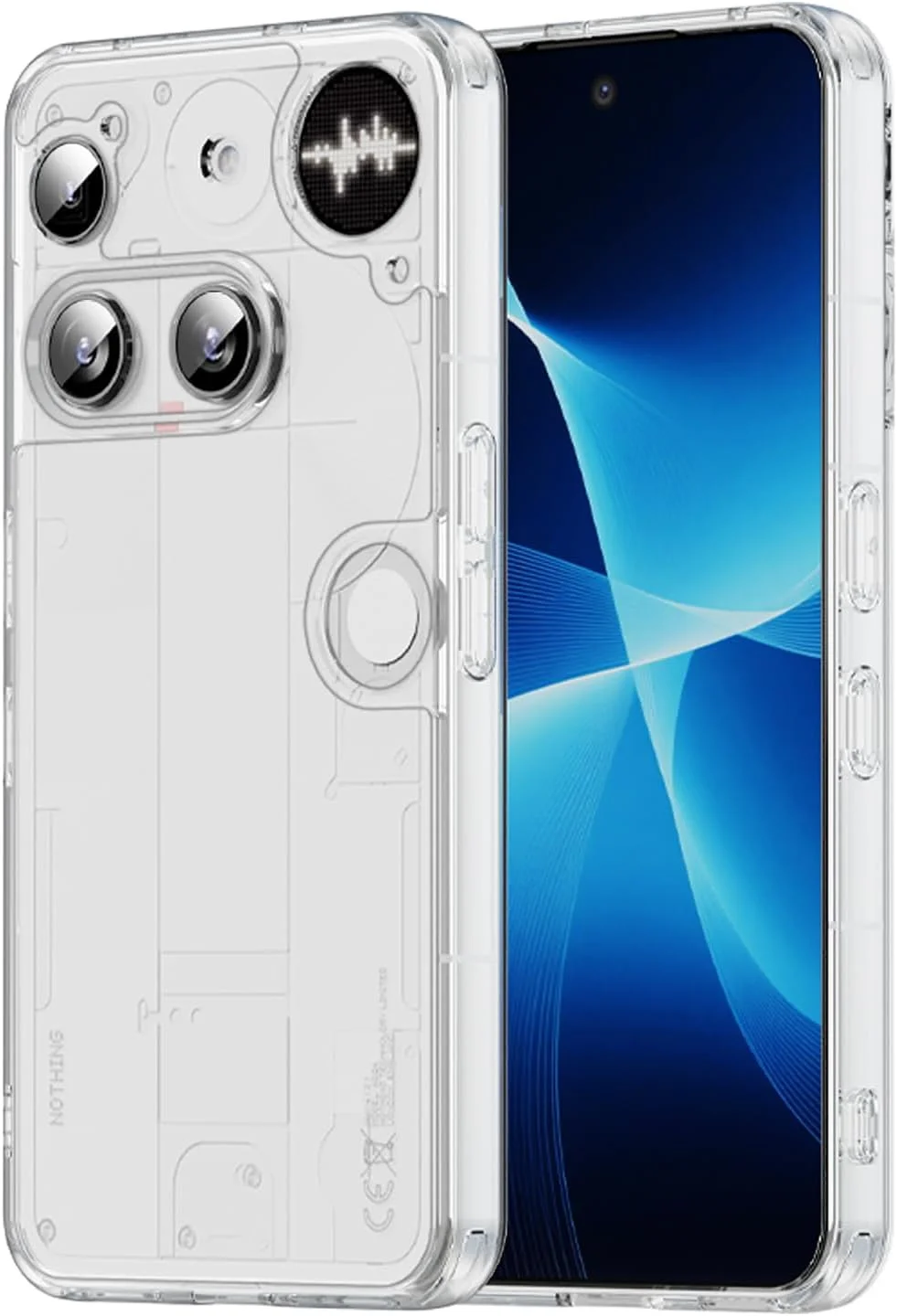 قاب محافظ سازگار با ناتینگ فون 3، فناوری ترکیبی PC + TPU، قاب ضد زردی، محافظت کامل بدنه، قاب ضربه گیر برای ناتینگ فون (3)