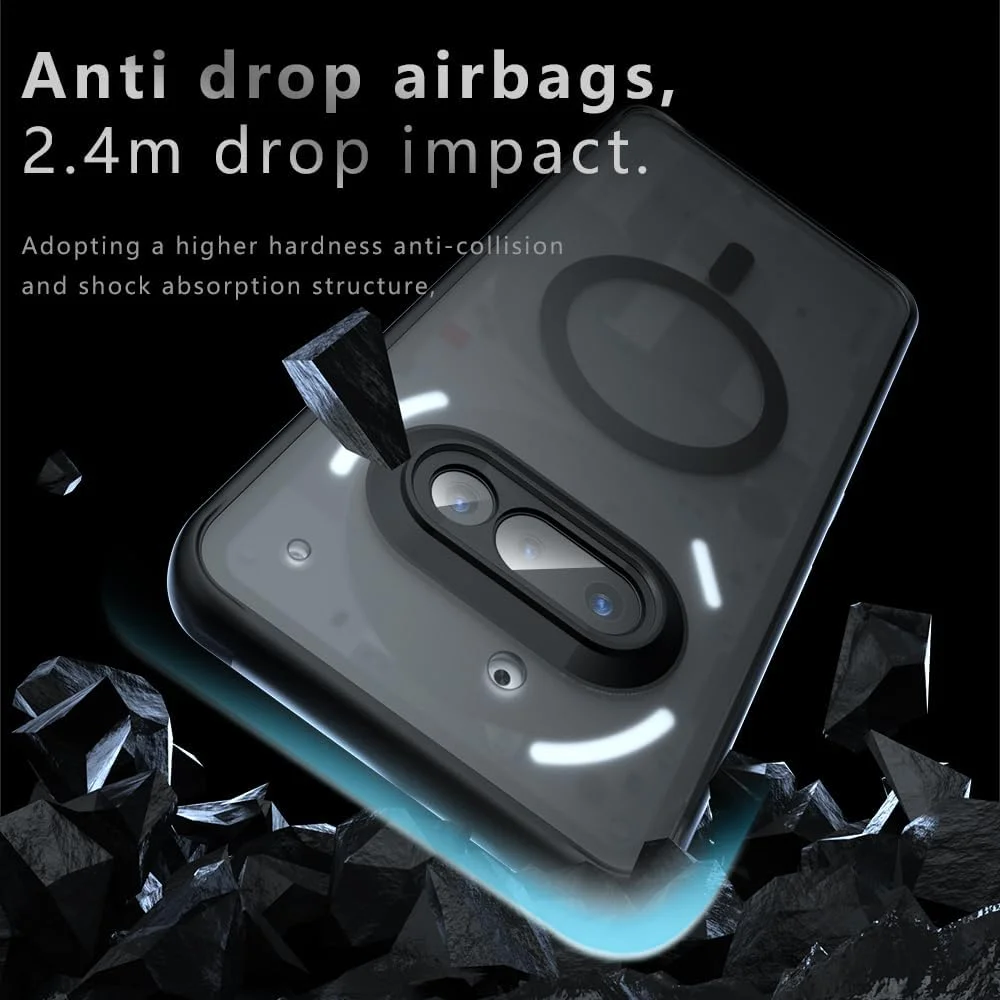 کاور مات مغناطیسی Zuooiec برای ناتینگ فون 3a 2025، دارای آهنربای قوی داخلی، سازگار با MagSafe، کاور نازک و باریک PC با حس پوست برای ناتینگ فون 3a - مشکی