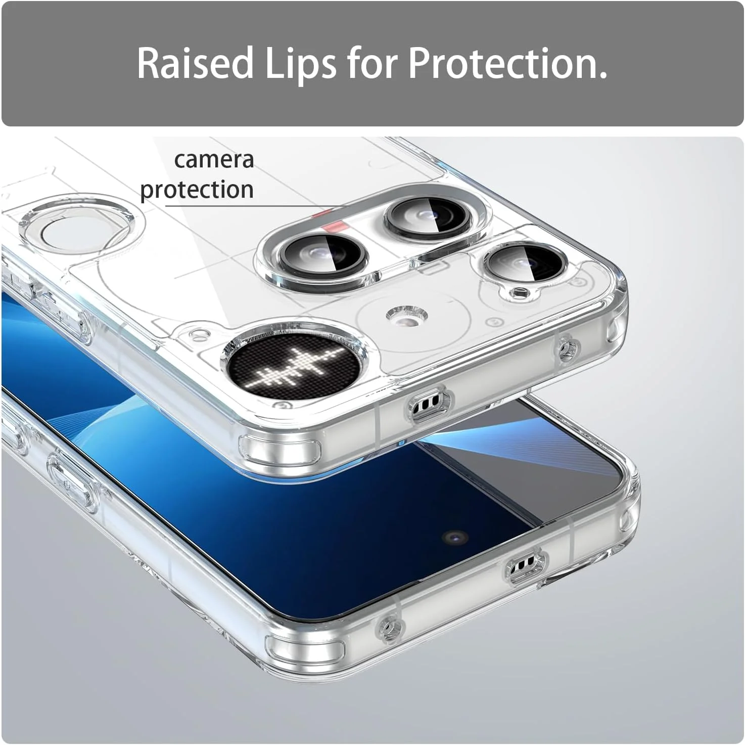 قاب محافظ سازگار با ناتینگ فون 3، فناوری ترکیبی PC + TPU، قاب ضد زردی، محافظت کامل بدنه، قاب ضربه گیر برای ناتینگ فون (3)