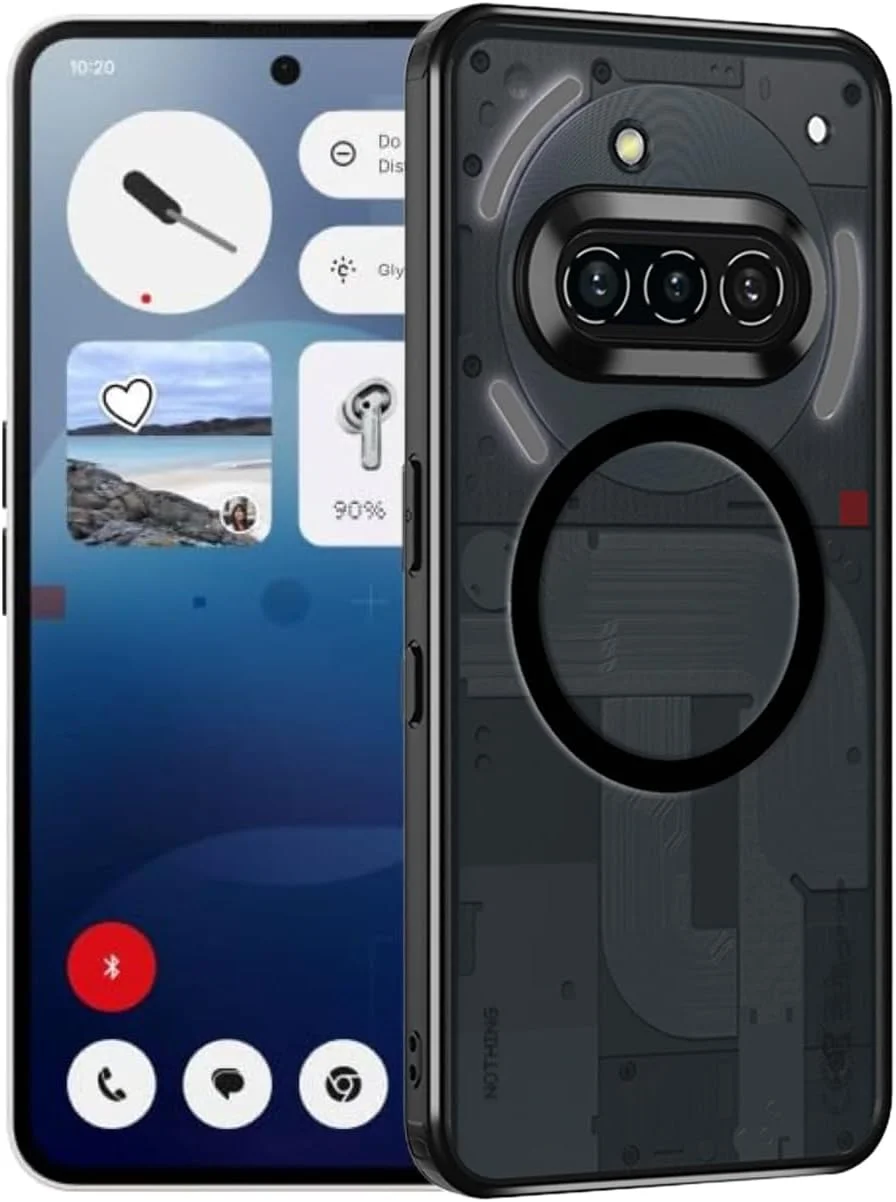 قاب محافظ تلفن همراه MuSylonz مناسب برای تلفن Nothing Phone (3a)، سازگار با شارژ بیسیم Magsafe، قاب پشتی شفاف برای تلفن Nothing Phone 3a (مشکی مات) قاب محافظ تلفن همراه MuSylonz مناسب برای تلفن Nothing Phone (3a)، سازگار با شارژ بیسیم Magsafe، قاب پشتی شفاف برای تلفن Nothing Phone 3a (مشکی مات)