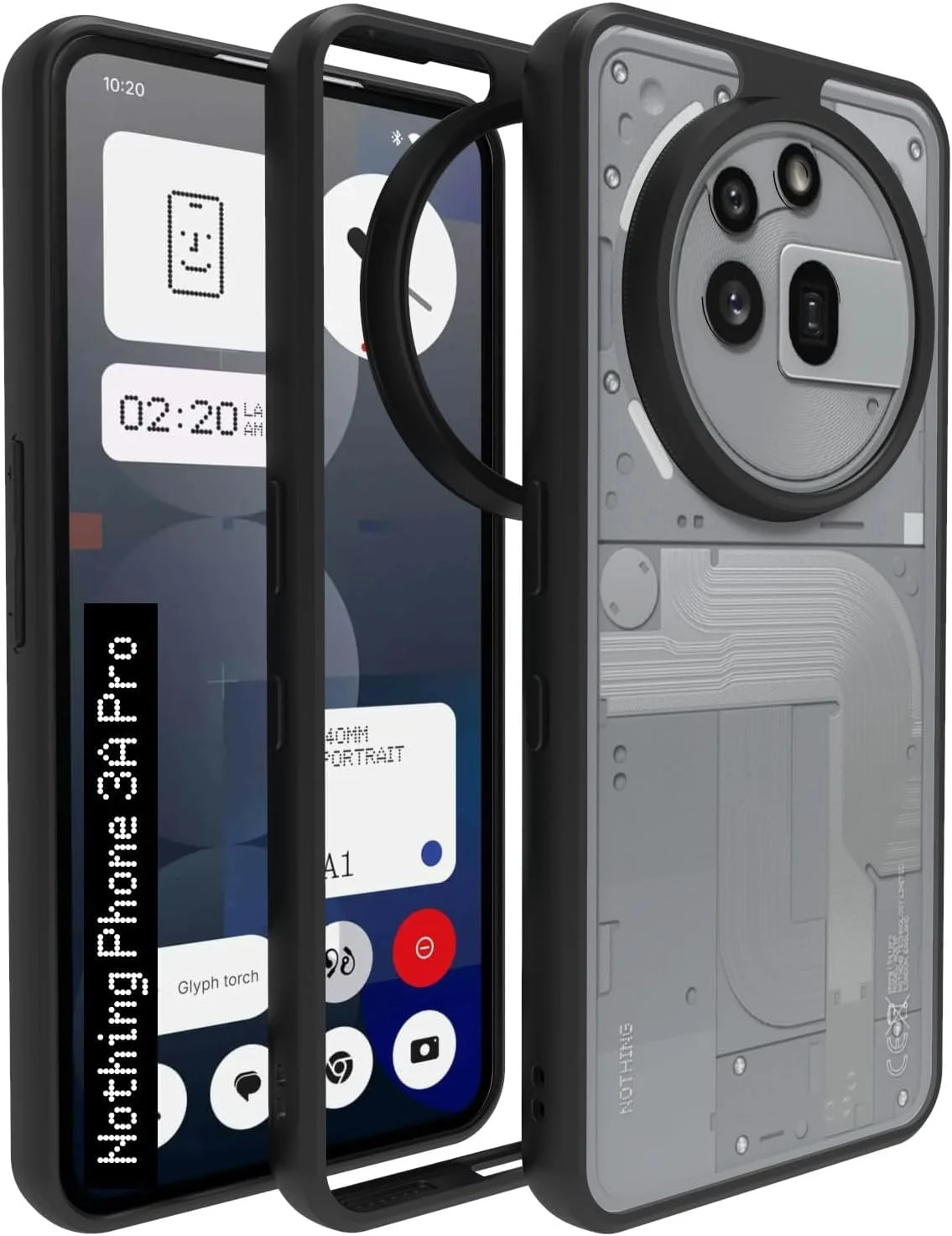 قاب محافظ گوشی ناتینگ فون 3a Pro، ضد ضربه، شفاف، با پوشش پشتی سخت [ضد زردی]، محافظت 360 درجه، بامپر TPU، قاب پشتی شفاف برای ناتینگ فون 3a Pro (شفاف با حاشیه)