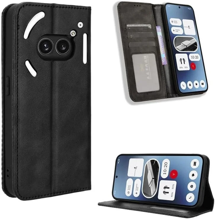 کاور گوشی مناسب برای ناتینگ فون 2a، کیف پول چرمی PU با جای کارت و استند، قاب محافظ تاشو ضد ضربه مناسب برای کیف پول ناتینگ فون 2a مشکی کاور گوشی مناسب برای ناتینگ فون 2a، کیف پول چرمی PU با جای کارت و استند، قاب محافظ تاشو ضد ضربه مناسب برای کیف پول ناتینگ فون 2a مشکی