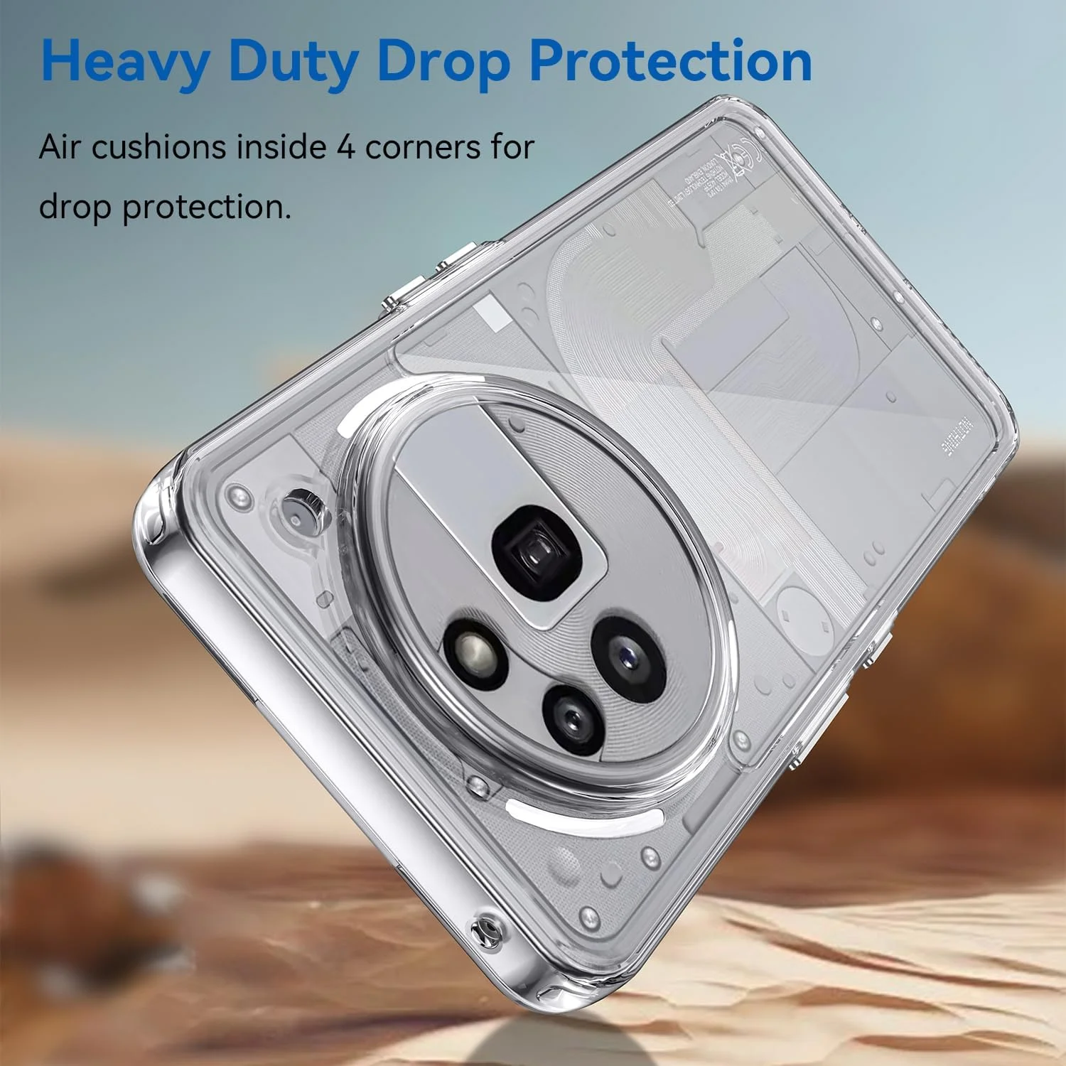 کاور کریستالی شفاف HidWee سازگار با ناتینگ فون 3A Pro، ضد زردی و ضد خش، PC هیبریدی ضد ضربه و سیلیکون TPU برای ناتینگ فون (3A) Pro - شفاف