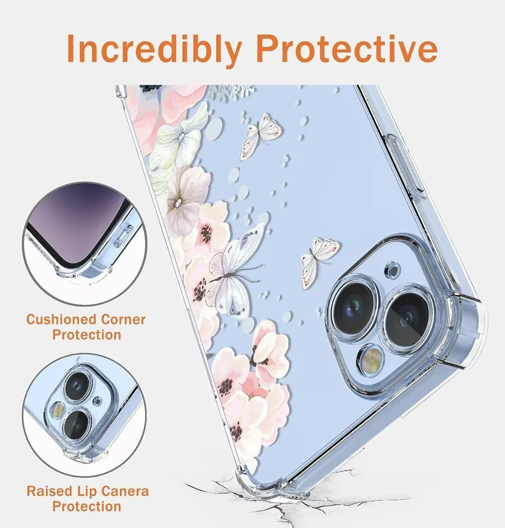 کاور گوشی ناتینگ فون (3a) برند SEAHAI، فوق العاده نازک، سیلیکونی نرم و شیک با طرح گل های رنگارنگ، ضد ضربه، کاور ژله ای TPU شفاف - کاملیا