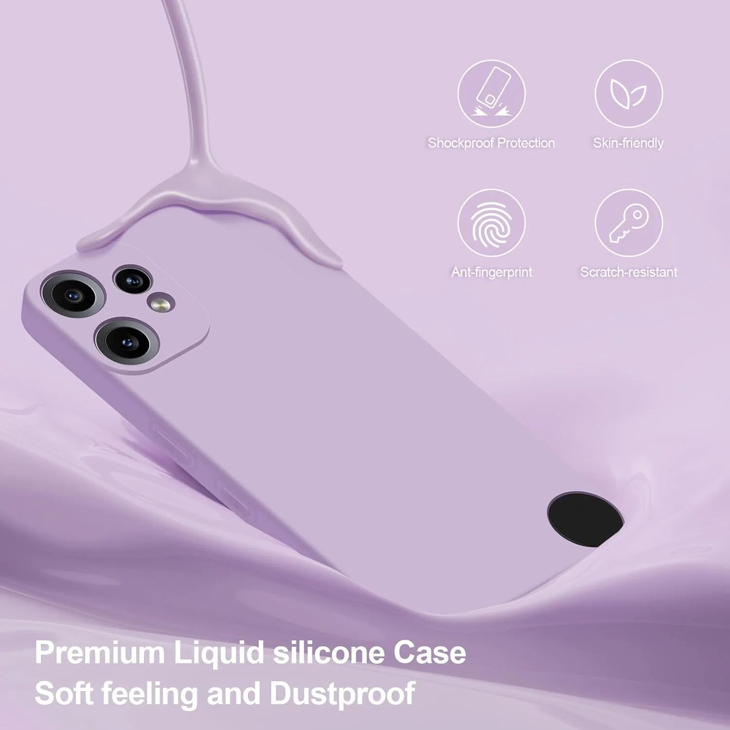 قاب محافظ سیلیکونی Btstring برای Nothing CMF Phone 2 Pro، قاب باریک و ضد ضربه با محافظت ارتقا یافته دوربین و پوشش داخلی میکروفایبر ضد خش، بنفش