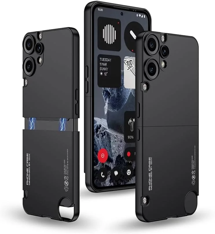 کاور ضد ضربه سازگار با ناتینگ CMF Phone 2 Pro، ساخته شده از مواد PC منتخب و دارای ایربگ در چهار گوشه، بامپر باریک مقاوم در برابر ضربه و افتادن برای ناتینگ CMF Phone 2 Pro (مشکی)