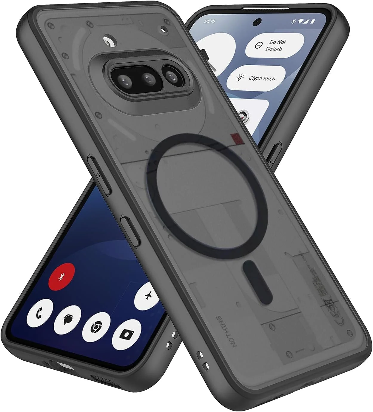 کاور شفاف گوشی ناتینگ فون 3A [سازگار با MagSafe] بامپر TPU نرم + ایربگ های ضد ضربه، کاور مغناطیسی برای ناتینگ فون (3A) (مشکی-شفاف)