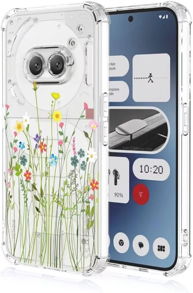 کاور گوشی آ تی اس آی جی آی مناسب برای ناتینگ فون 2A، طرح گل، کاور شفاف دخترانه و زنانه - A97