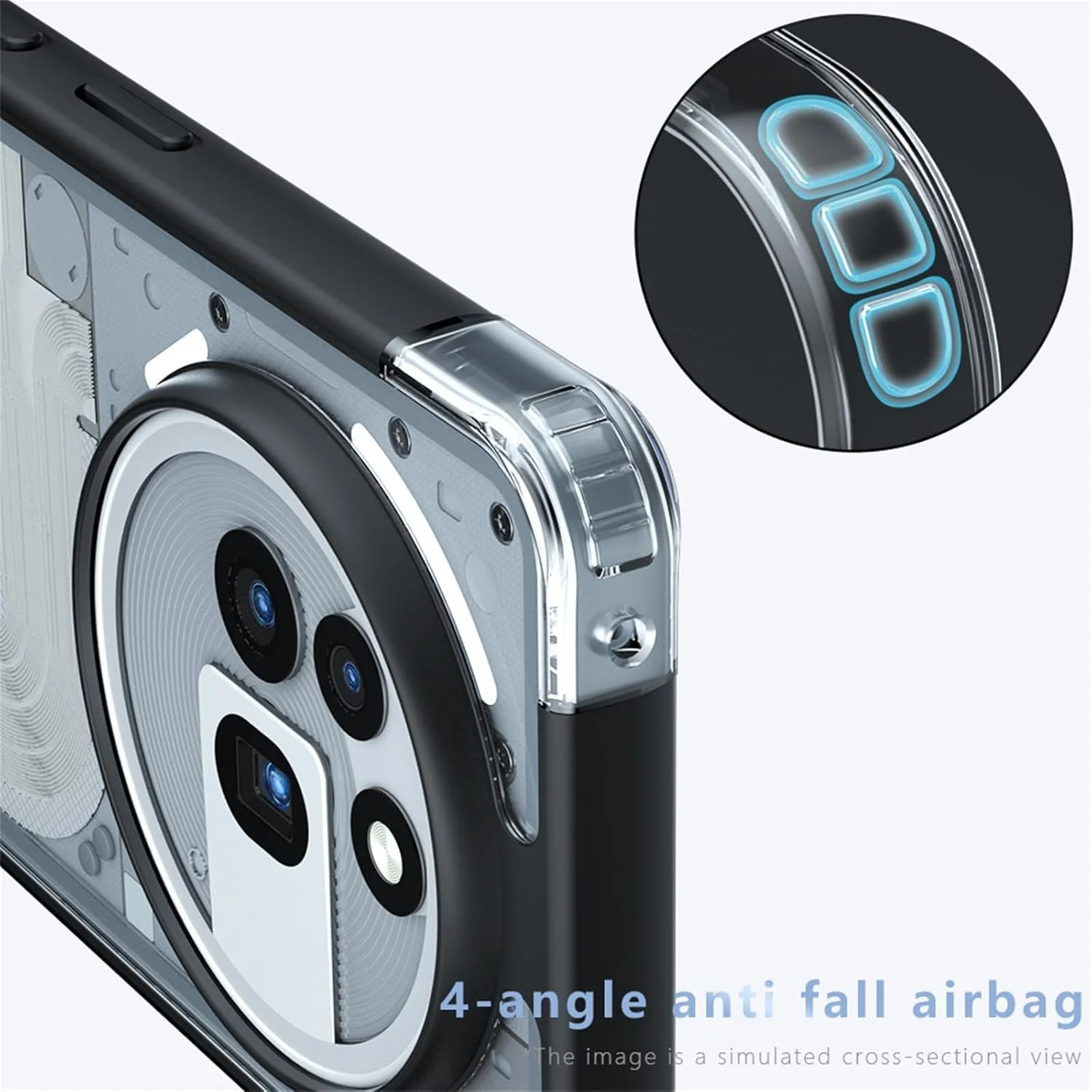 کاور شفاف گوشی ناتینگ فون (3a) پرو، بامپر TPU ضد ضربه و پشت PC سخت، محافظت باریک ضد زردی، طراحی باریک