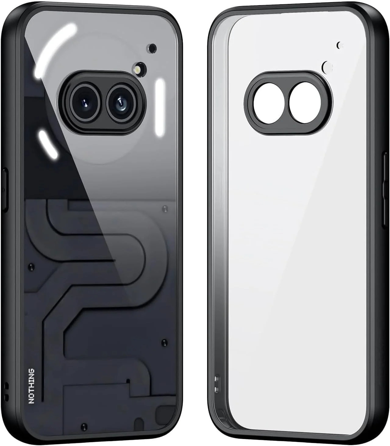 قاب گوشی ناتینگ فون 2A، کاور پشتی PC شفاف، ضد ضربه، ضد خش، محافظ نرم TPU، قاب محافظ دوربین، مشکی