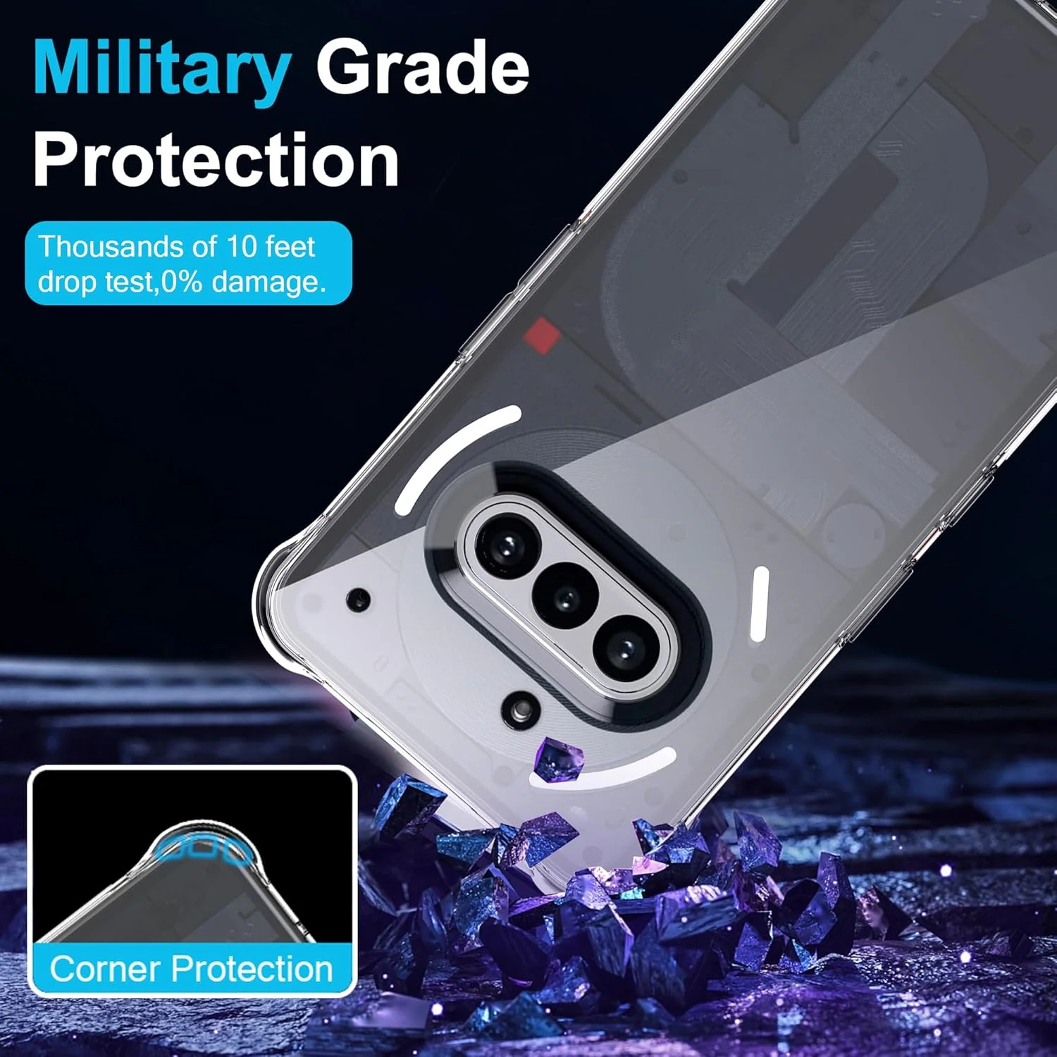 کاور محافظ گوشی ناتینگ فون 3a، کاور شفاف ضد ضربه TPU، کاور محافظ سیلیکونی نرم و باریک