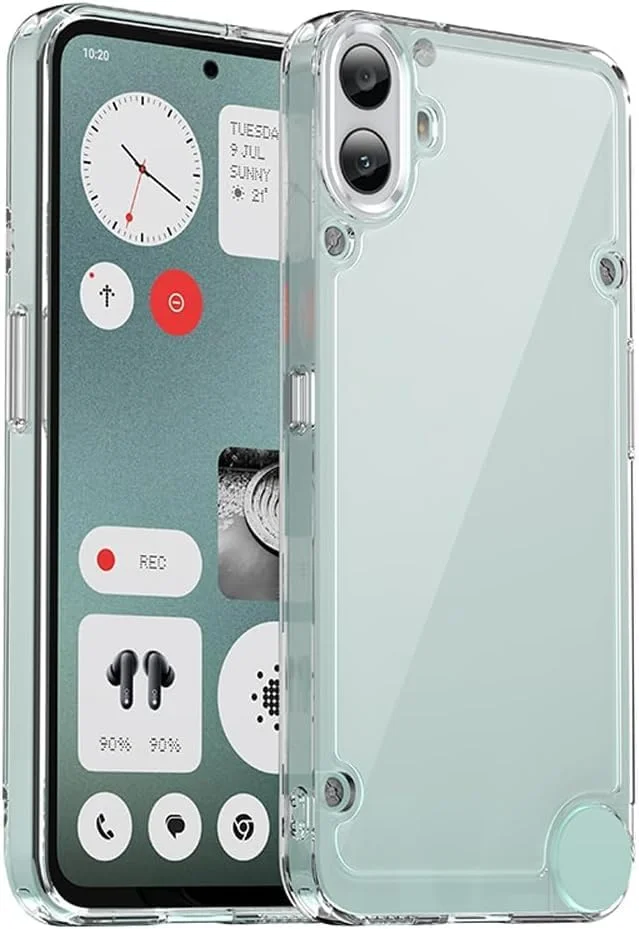 قاب گوشی شفاف WELYOK سازگار با Nothing CMF Phone 1، بامپر نرم با پشت PC سخت شفاف به همراه محافظ صفحه نمایش