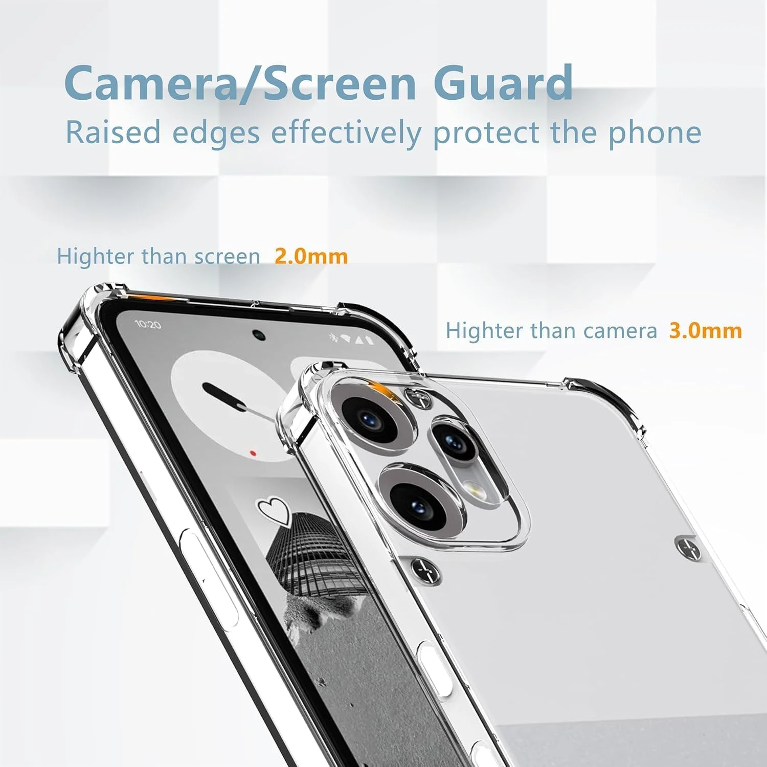 کاور شفاف محافظ گوشی CMF Phone 2 Pro، ضربه گیر تقویت شده در گوشه ها، باریک و مقاوم در برابر ضربه، ساخته شده از TPU انعطاف پذیر - بامپر شفاف