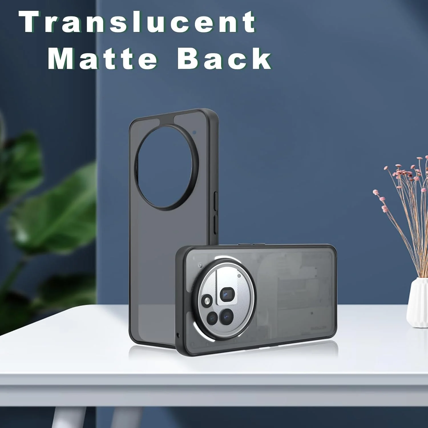 کاور محافظ گوشی ناتینگ فون 3a پرو، کاور مات نیمه شفاف با روکش لمسی ضد ضربه و لغزش، مناسب برای گوشی ناتینگ فون (3a) پرو، مشکی