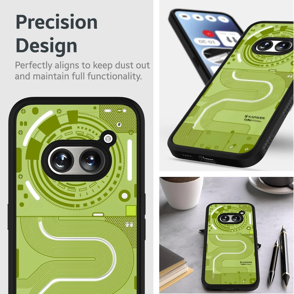 کاور پشتی طرح دار سری Impulse کاور برای ناتینگ فون 2a 5G (سایبر-آی مشکی-02)