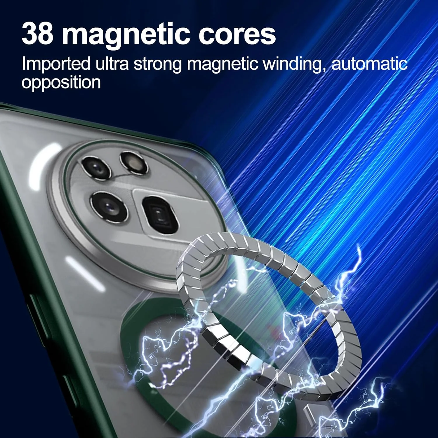 قاب محافظ شفاف T Tersely برای ناتینگ فون (3a) پرو، کاور مغناطیسی، پشت سخت، باریک و ضد ضربه (سبز)