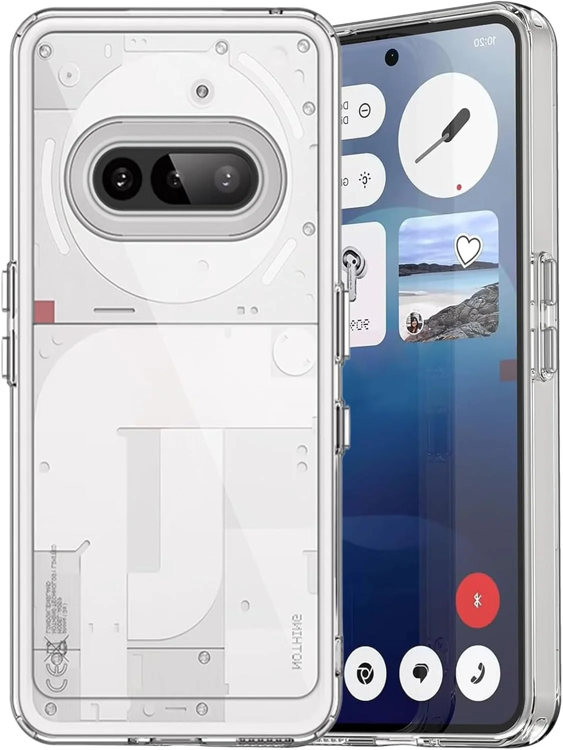 محافظ گوشی تونگلو مناسب برای ناتینگ فون 3A مدل 2025، کاور محافظ شفاف ترکیبی PC+TPU ضد ضربه - باریک، ضد خش و بادوام، سازگار با ناتینگ فون 3A