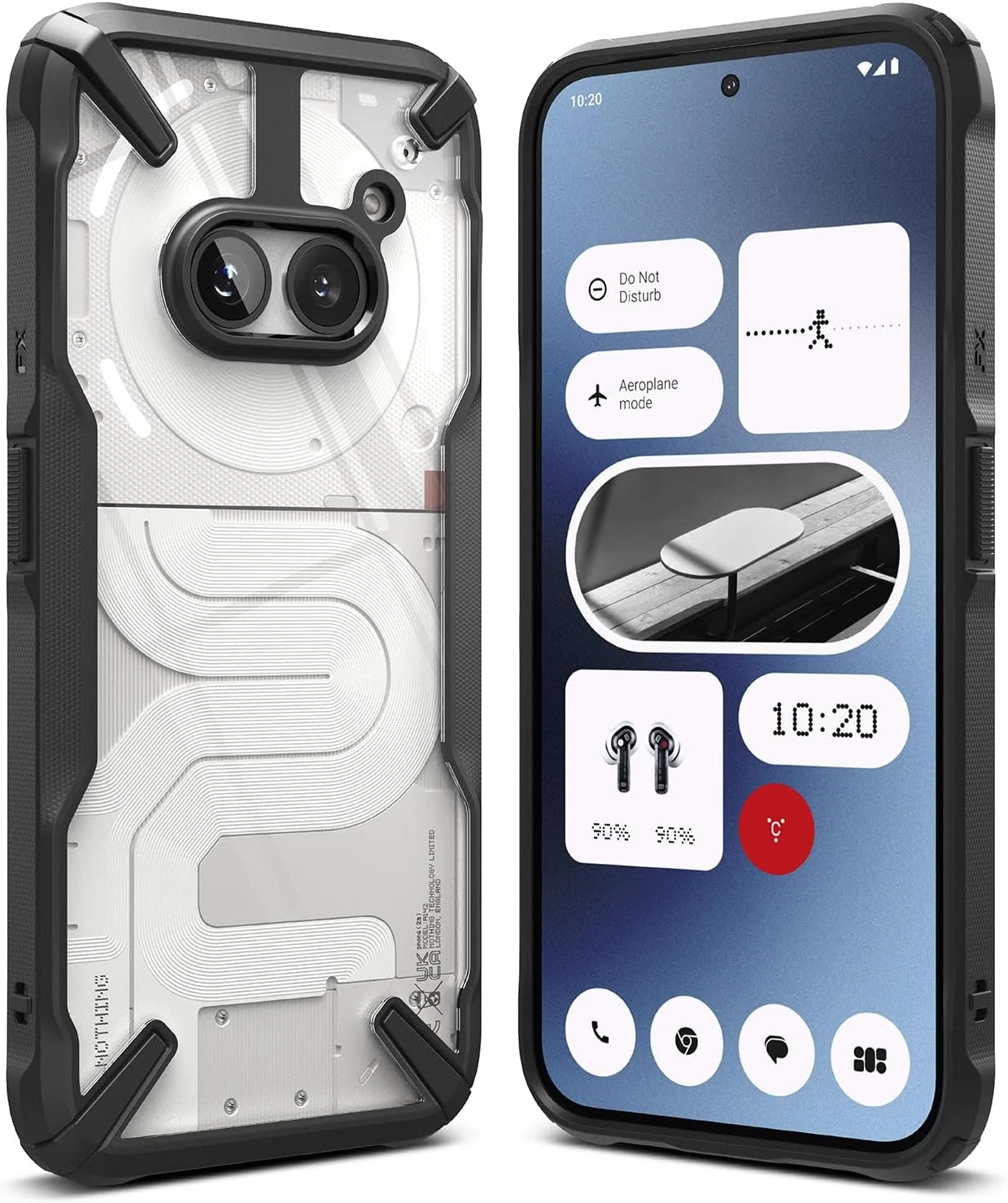 کاور محافظ گوشی ناتینگ فون (2a) رینکه Fusion-X، ضد خش، دو لایه، مقاوم، هیبریدی، ضربه گیر - مشکی