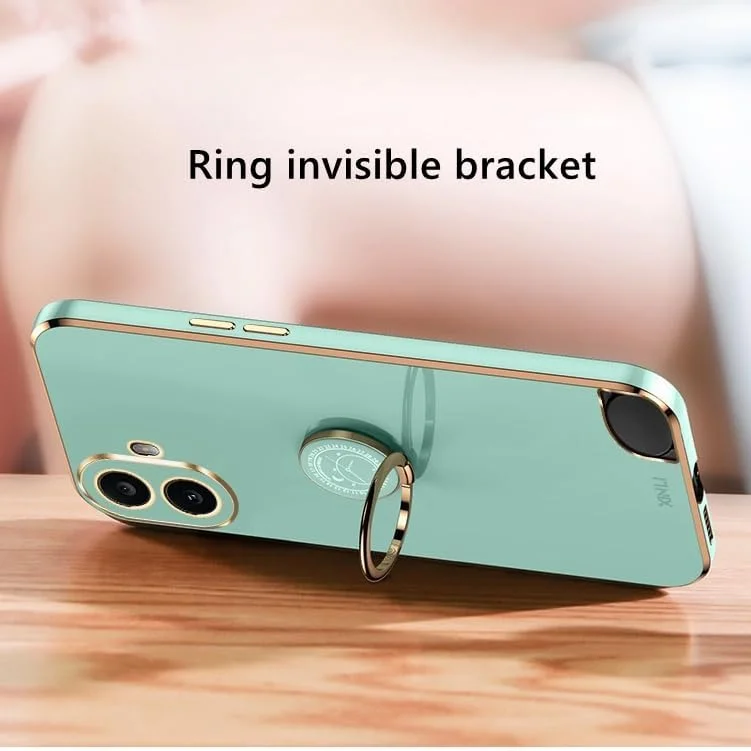 قاب محافظ گوشی ناتینگ CMF Phone 1، محافظ لنز دوربین، حلقه گرد، کاور نرم و آبکاری شده شیک، طراحی لبه طلایی ممتاز، قاب ضد ضربه برای گوشی ناتینگ CMF Phone 1 (سبز)