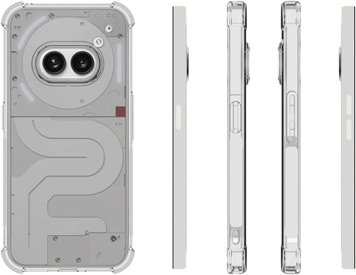 قاب محافظ گوشی ناتینگ فون 2a به همراه محافظ صفحه نمایش (2 عدد)، باریک، ضربه گیر TPU با لبه های نرم و گوشه های تقویت شده، پوشش محافظ شفاف