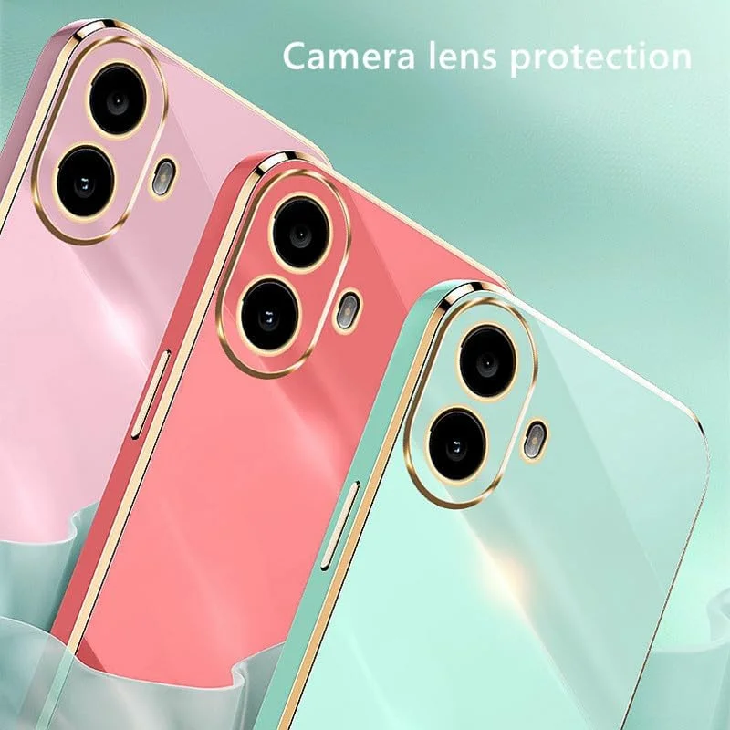 قاب محافظ گوشی ناتینگ CMF Phone 1، محافظ لنز دوربین، حلقه گرد، کاور نرم و آبکاری شده شیک، طراحی لبه طلایی ممتاز، قاب ضد ضربه برای گوشی ناتینگ CMF Phone 1 (سبز)