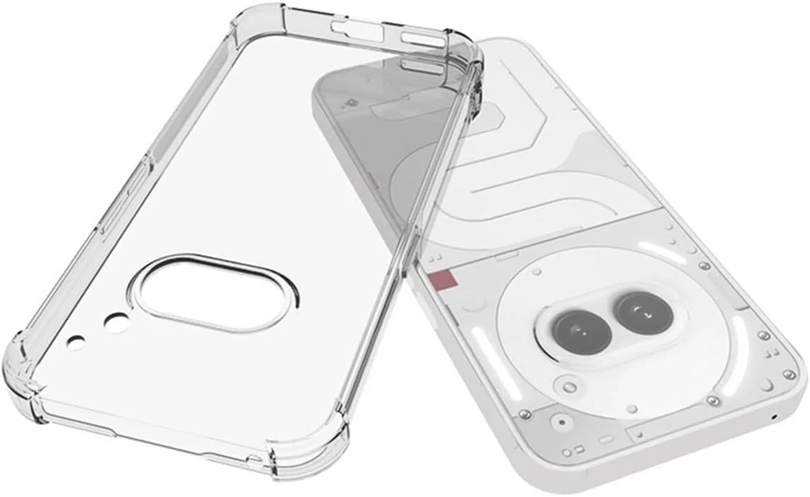 قاب محافظ گوشی ناتینگ فون 2a به همراه محافظ صفحه نمایش (2 عدد)، باریک، ضربه گیر TPU با لبه های نرم و گوشه های تقویت شده، پوشش محافظ شفاف